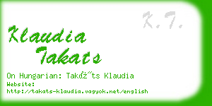 klaudia takats business card